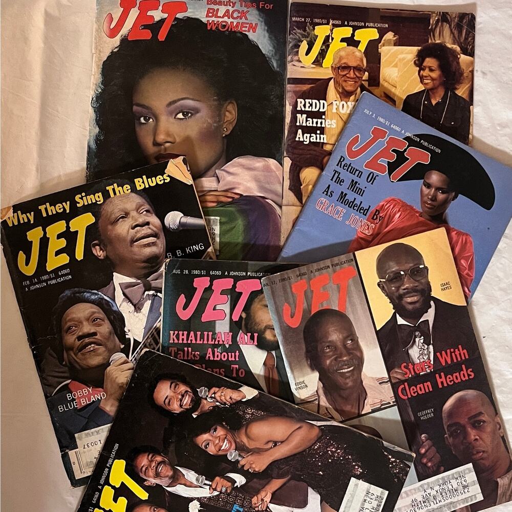 VTG Jet Magazines 1980 Lot of 7 Redd Foxx B.B. King Grace Jones Gladys Knight